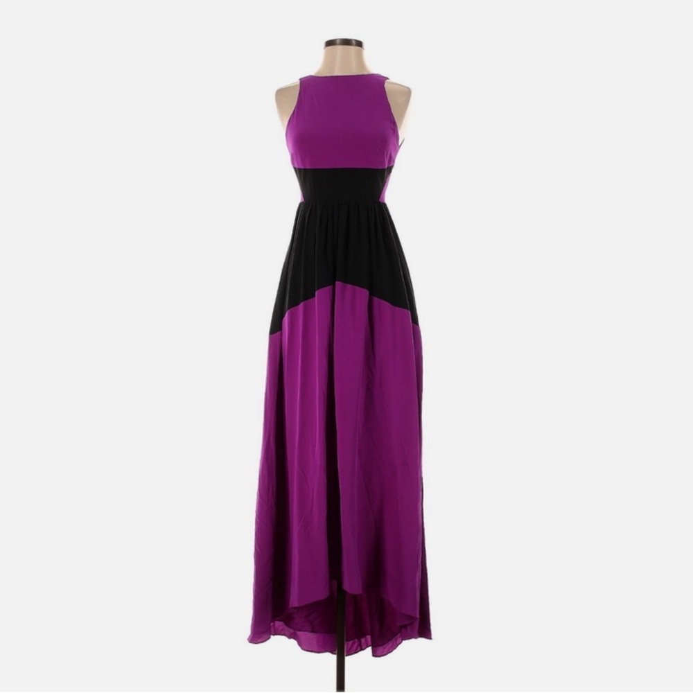 Tibi BNWT Elegant Purple and Black Maxi Dress Size 8